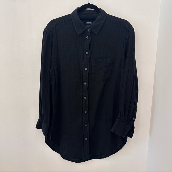GAP Black Casual Button Down Shirt Relaxed Fit - Picture 3 of 12